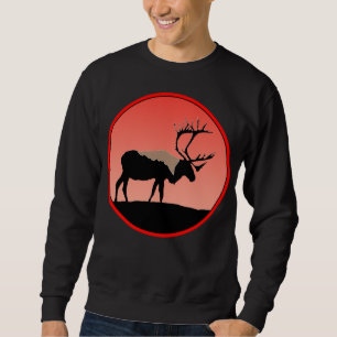 Caribou at Sunset - Original Wildlife Art Sweatshirt