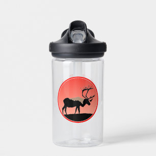 Caribou at Sunset  - Original Wildlife Art Water Bottle