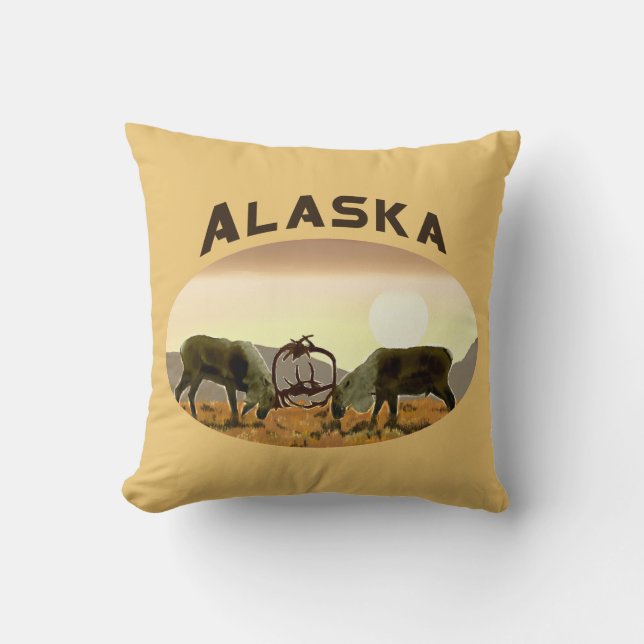 Caribou Duel - Alaska Cushion (Front)