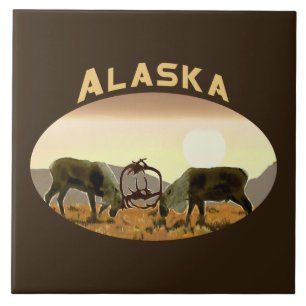Caribou Duel - Alaska Tile