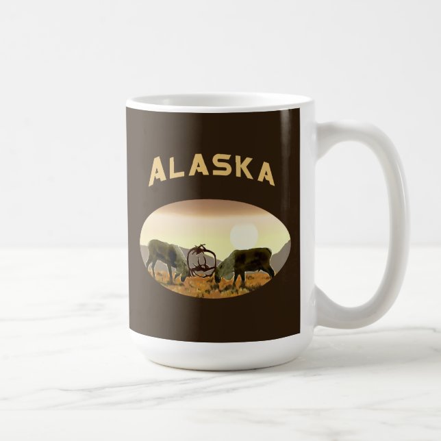 Caribou Duel - Canada Coffee Mug (Right)
