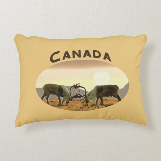 Caribou Duel - Canada Decorative Cushion (Front)
