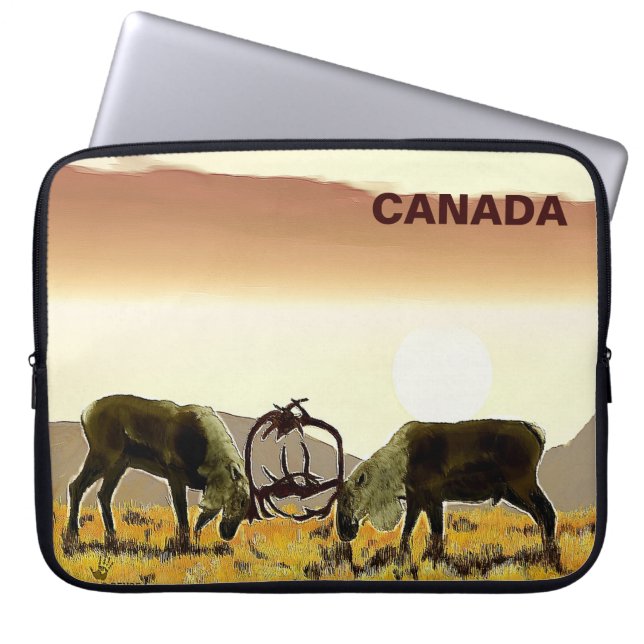 Caribou Duel - Canada Laptop Sleeve (Front)