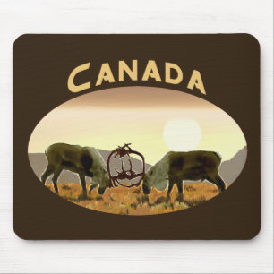 Caribou Duel - Canada Mouse Pad