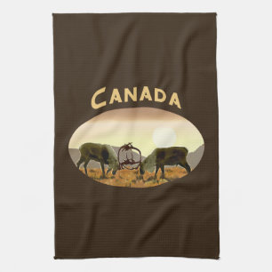 Caribou Duel - Canada Tea Towel