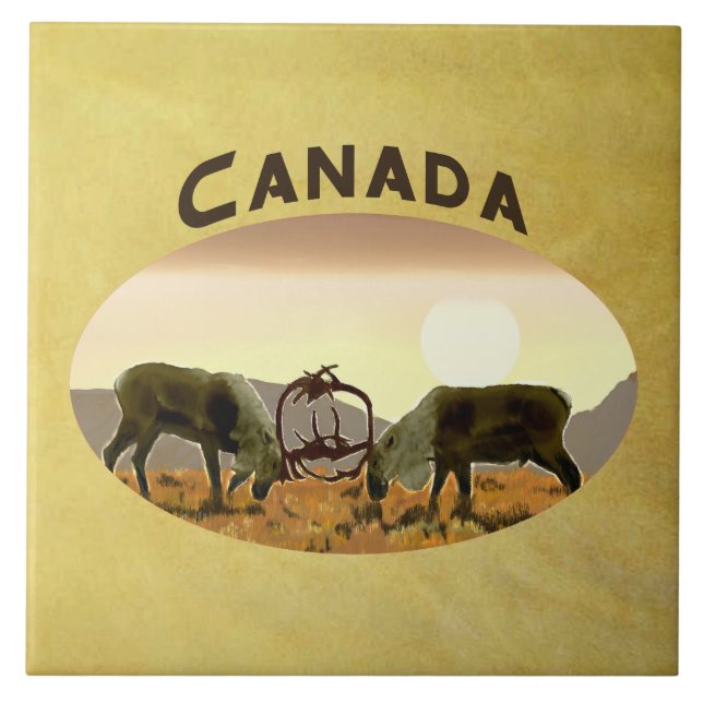 Caribou Duel - Canada Tile (Front)