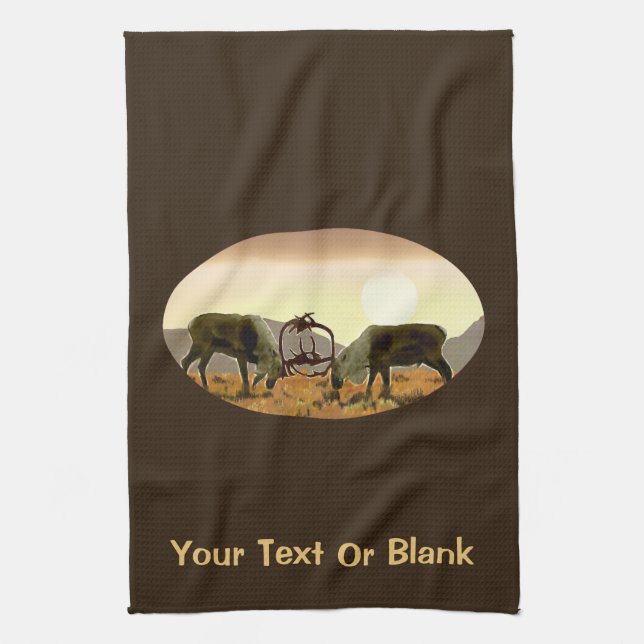 Caribou Duel Tea Towel (Vertical)