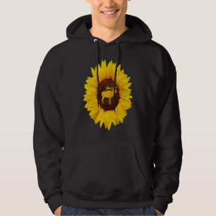 Caribou  For Women Men Stag Doe Deer Sunflower Hoodie