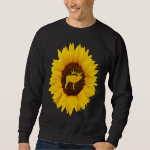 Caribou  For Women Men Stag Doe Deer Sunflower Sweatshirt