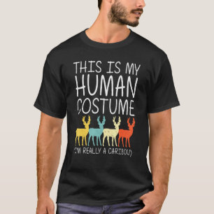 Caribou Halloween Human Costume Stag Doe Deer Easy T-Shirt