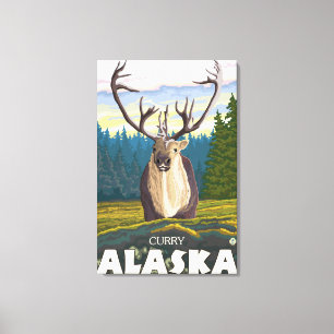 Caribou in the Wild - Curry, Alaska Canvas Print