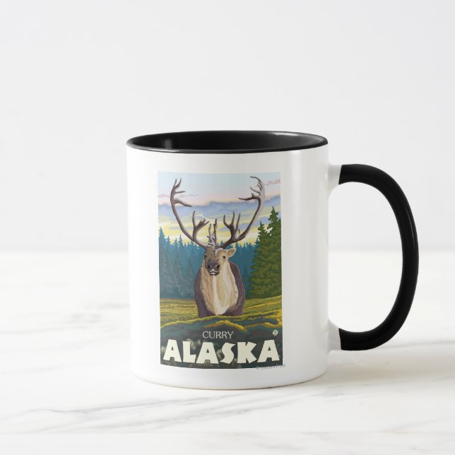 Caribou in the Wild - Curry, Alaska Mug (Right)