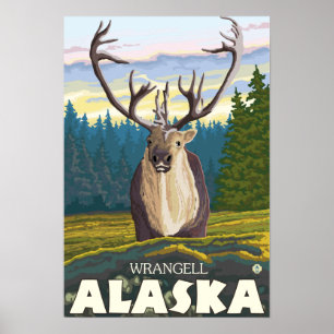 Caribou in the Wild - Wrangell, Alaska Poster