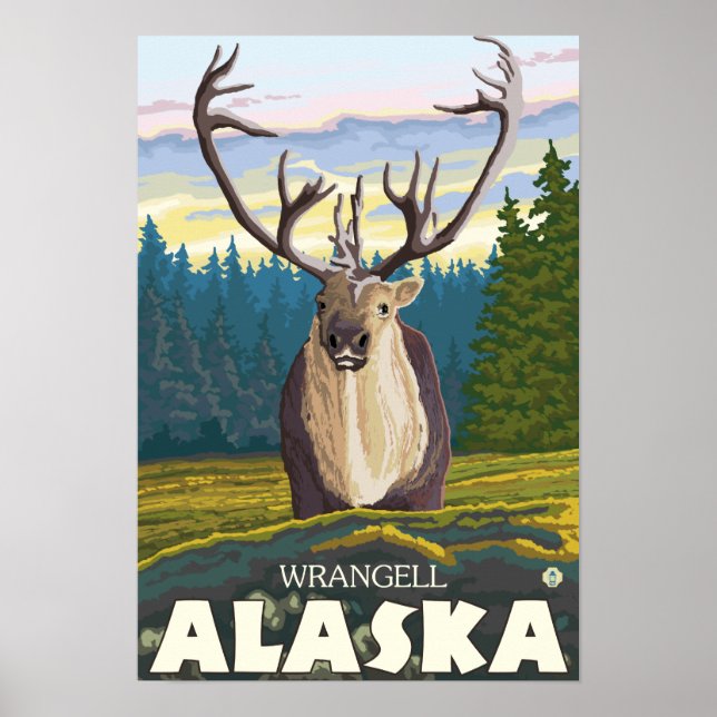 Caribou in the Wild - Wrangell, Alaska Poster (Front)
