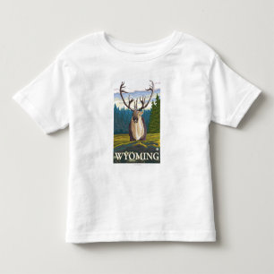 Caribou in the Wild - Wyoming Toddler T-Shirt