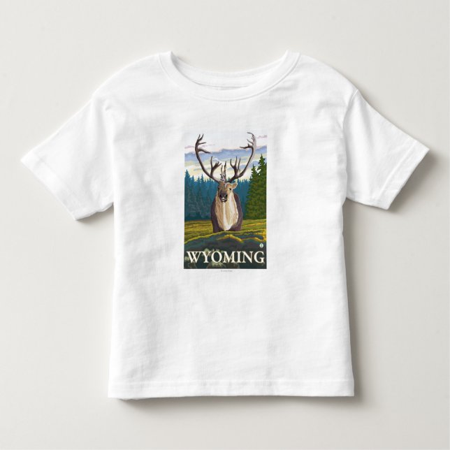 Caribou in the Wild - Wyoming Toddler T-Shirt (Front)