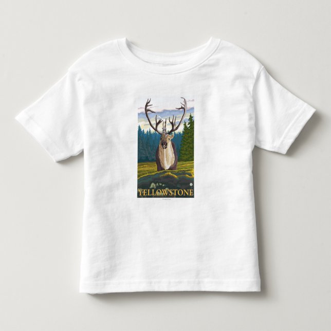 Caribou in the Wild - Yellowstone National Toddler T-Shirt (Front)