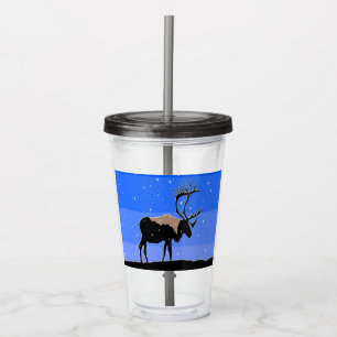 Caribou in Winter  - Original Wildlife Art Acrylic Tumbler