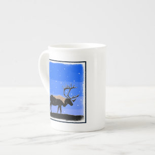 Caribou in Winter - Original Wildlife Art Bone China Mug