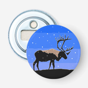 Caribou in Winter  - Original Wildlife Art Bottle Opener