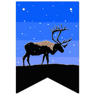 Caribou in Winter  - Original Wildlife Art Bunting