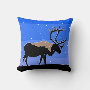 Caribou in Winter - Original Wildlife Art Cushion