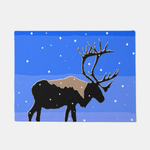 Caribou in Winter  - Original Wildlife Art Doormat