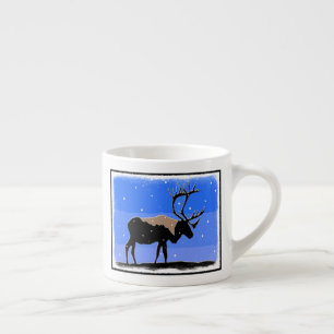 Caribou in Winter  - Original Wildlife Art Espresso Cup