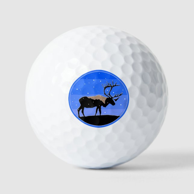 Caribou in Winter  - Original Wildlife Art Golf Balls (Front)