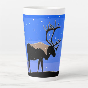Caribou in Winter - Original Wildlife Art Latte Mug