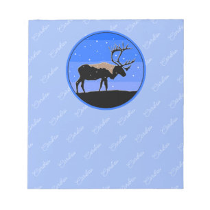 Caribou in Winter - Original Wildlife Art Notepad