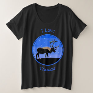Caribou in Winter - Original Wildlife Art Plus Size T-Shirt
