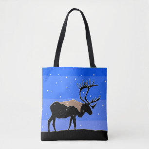Caribou in Winter - Original Wildlife Art Tote Bag