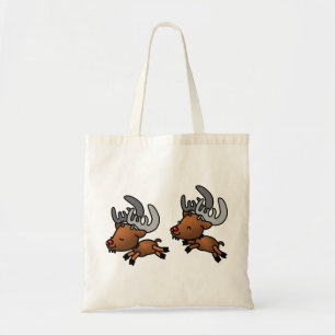 Caribou Reindeer Deer Animals Wild Happy Jumping Tote Bag