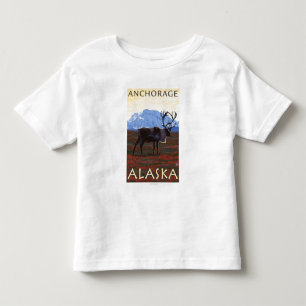 Caribou Scene - Anchorage, Alaska Toddler T-Shirt