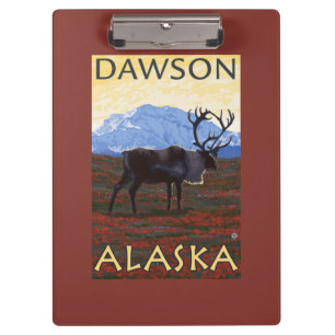 Caribou Scene - Dawson, Alaska Clipboard