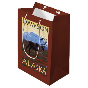Caribou Scene - Dawson, Alaska Medium Gift Bag