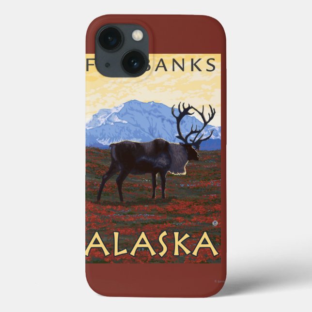 Caribou Scene - Fairbanks, Alaska Case-Mate iPhone Case (Back)