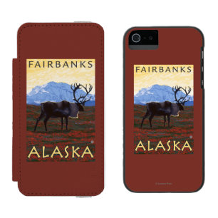 Caribou Scene - Fairbanks, Alaska Incipio Watson™ iPhone 5 Wallet Case