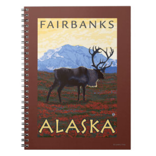 Caribou Scene - Fairbanks, Alaska Spiral Notebook