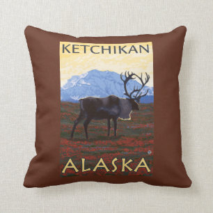 Caribou Scene - Ketchikan, Alaska Cushion