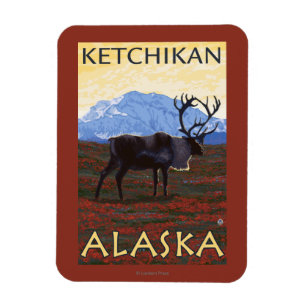 Caribou Scene - Ketchikan, Alaska Magnet