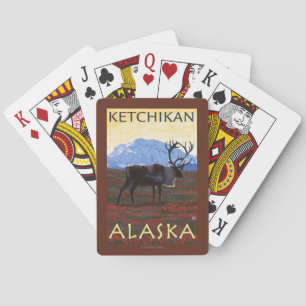 Caribou Scene - Ketchikan, Alaska Playing Cards