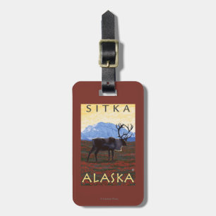 Caribou Scene - Sitka, Alaska Luggage Tag