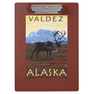 Caribou Scene - Valdez, Alaska Clipboard