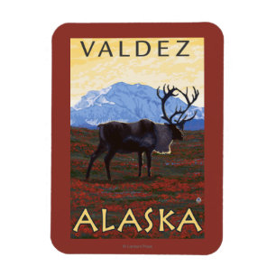 Caribou Scene - Valdez, Alaska Magnet