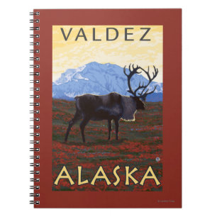 Caribou Scene - Valdez, Alaska Notebook