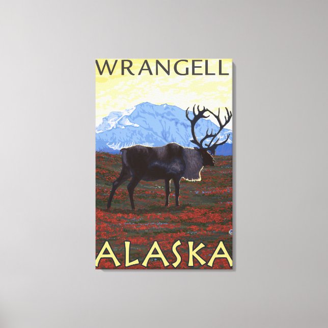 Caribou Scene - Wrangell, Alaska Canvas Print (Front)