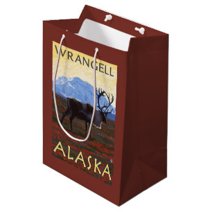 Caribou Scene - Wrangell, Alaska Medium Gift Bag