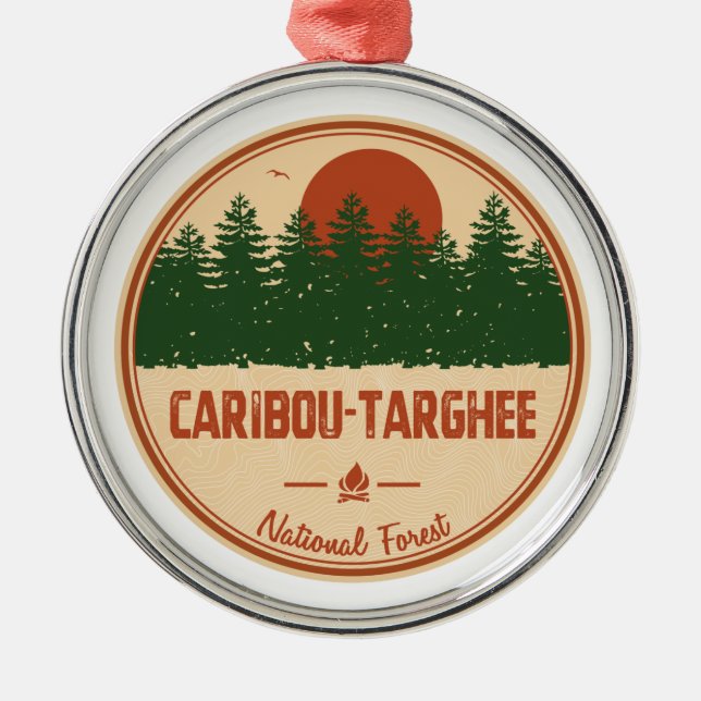 Caribou-Targhee National Forest Metal Tree Decoration (Front)